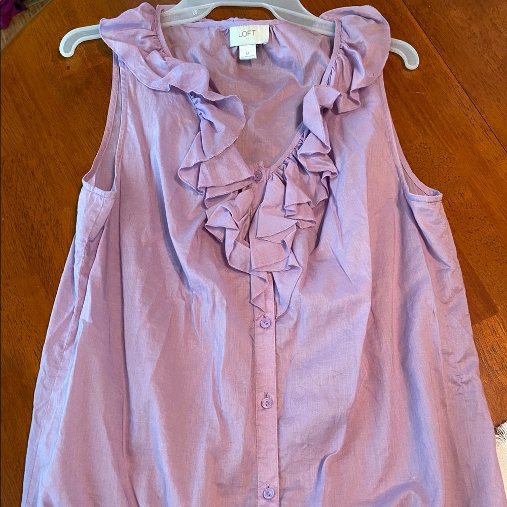 Sheer, Dressy Ruffled Blouse size M from Loft